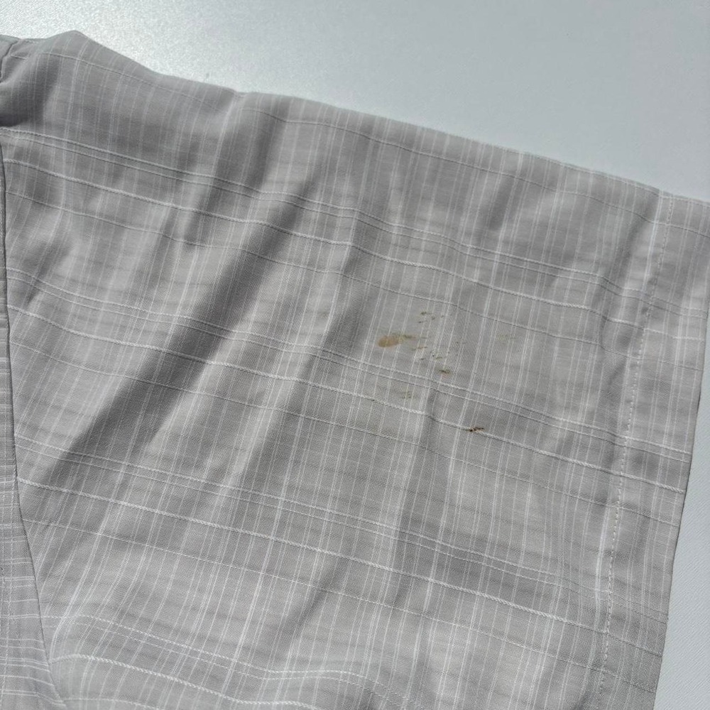 Gray & white cropped plaid button-up shirt - L - Picture 5 of 7